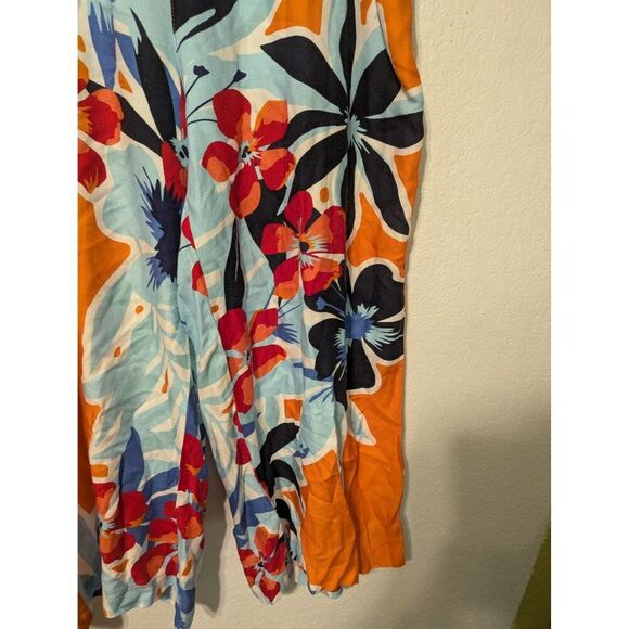 Women's Soft Surroundings Cabana Bay Wide Leg Crop Pants Vermillion Aqua 2X - Picture 5 of 12